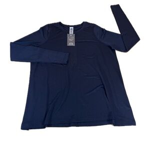 Mono b Long sleeve Yoga Top Black Open Back Oversized Small, Fits Like XL NWT